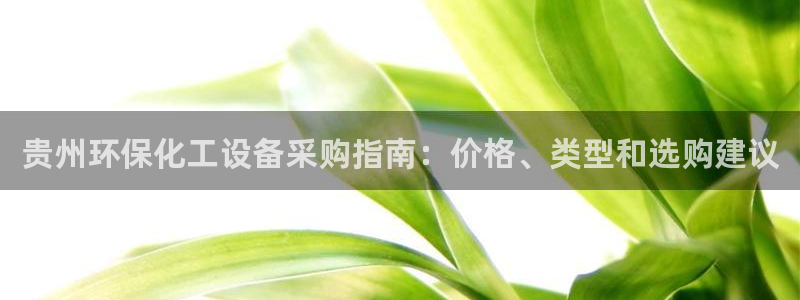 亿万首富手游兑换码：贵州环保化工设备采购指南：价格、类型和选购建议